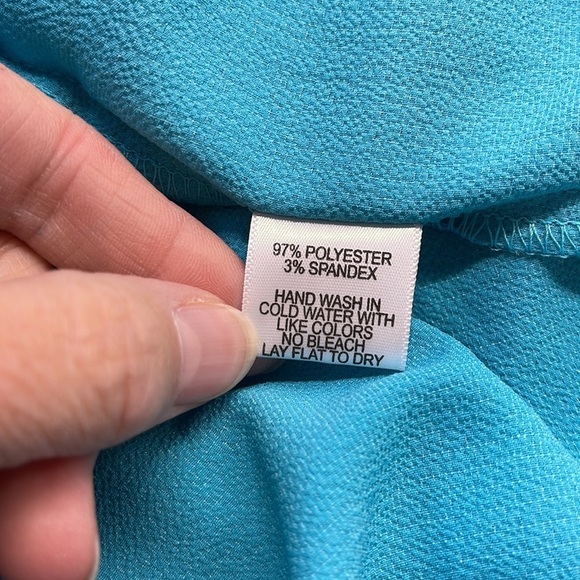 Gibson x Living in Yellow NWT Turquoise Maggie Twist Hem Top Size Medium - Picture 11 of 11